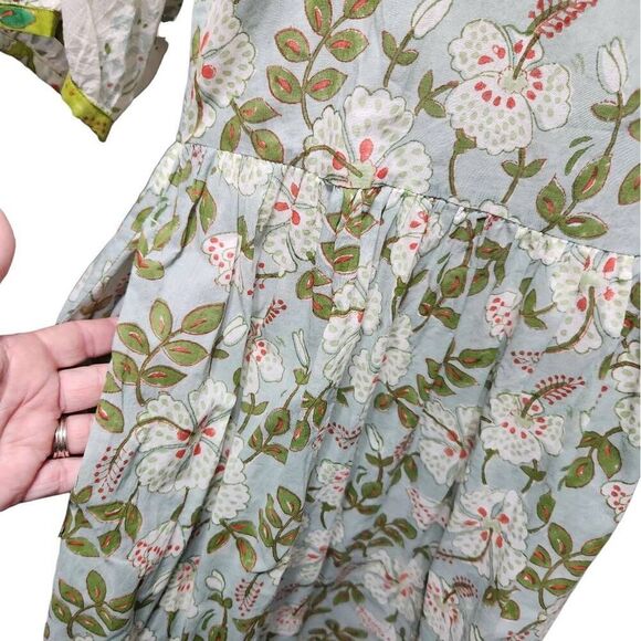 Gudrun sjodren boho midi dress floral lagenlook cottage pockets cotton small - Picture 7 of 11